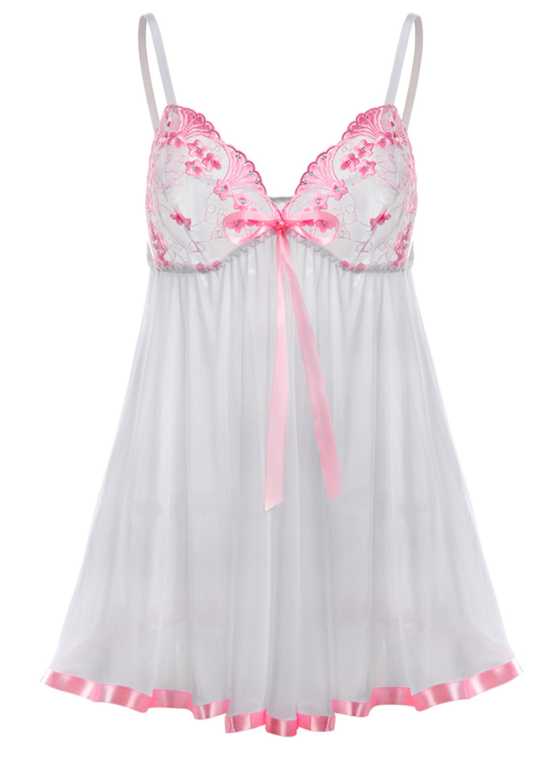 Women Lingerie Lace Babydoll Strap Chemise Sexy Nightgown Plus Size Sleepwear
