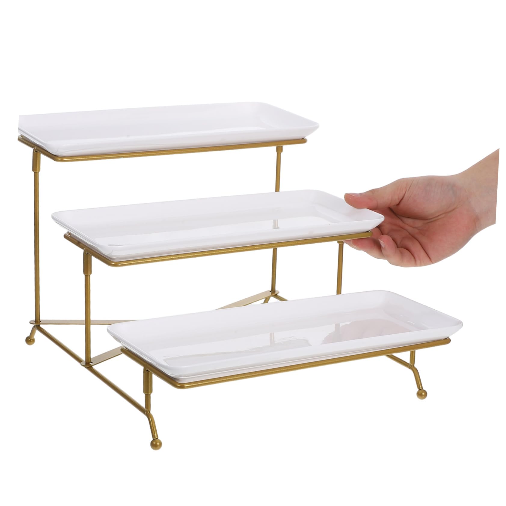 Alzata da Portata per Cibo Vassoi da Portata per Buffet e Feste Supporto per Torta in Plastica Bianca Esposizione di Cibo per Tavolo da Dessert Vassoio Espositivo per Dessert