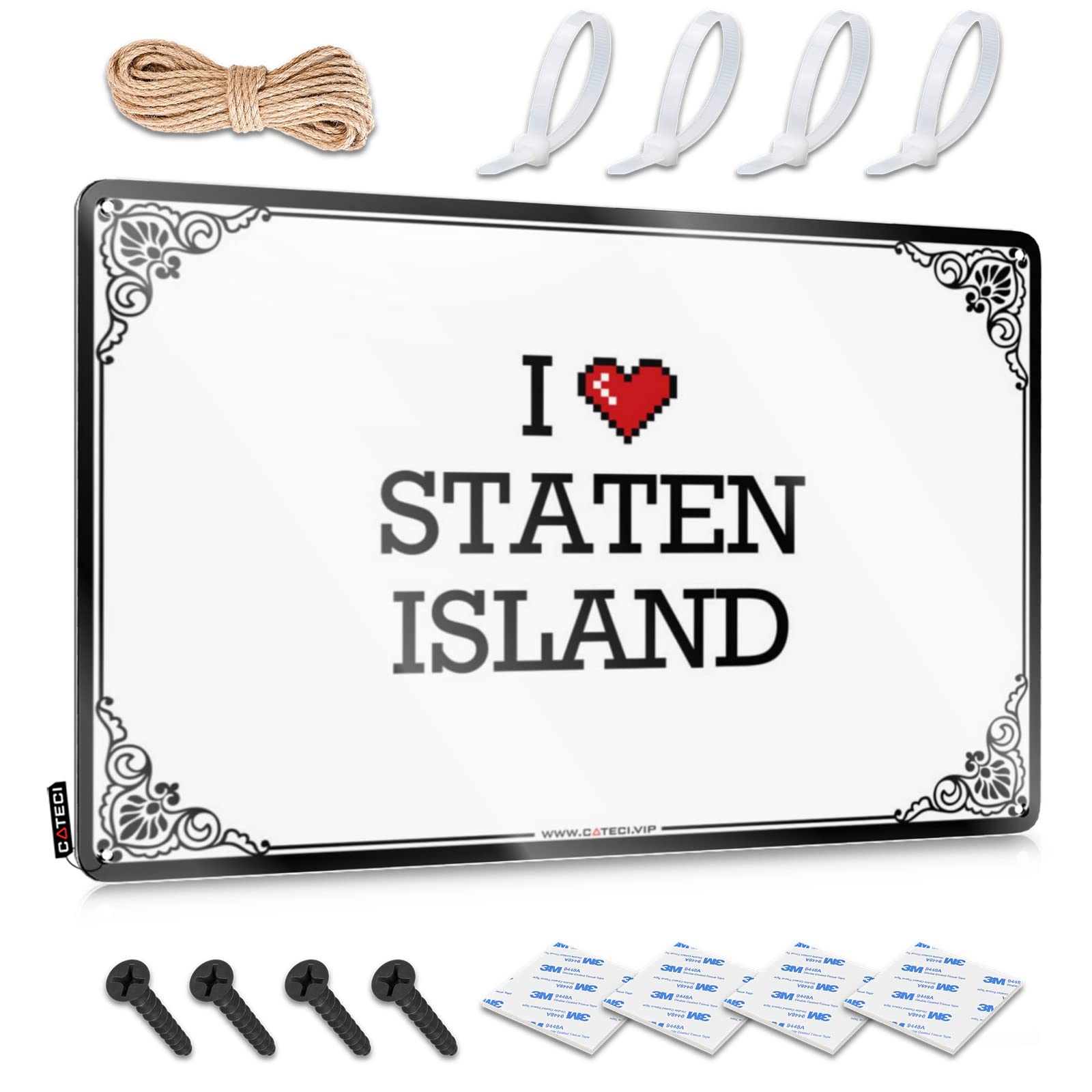 Funny Wall Art Antique Mens Bathroom Decor Nice I Love Staten Island - Vintage Wall Decor For Farm(30X40CM)