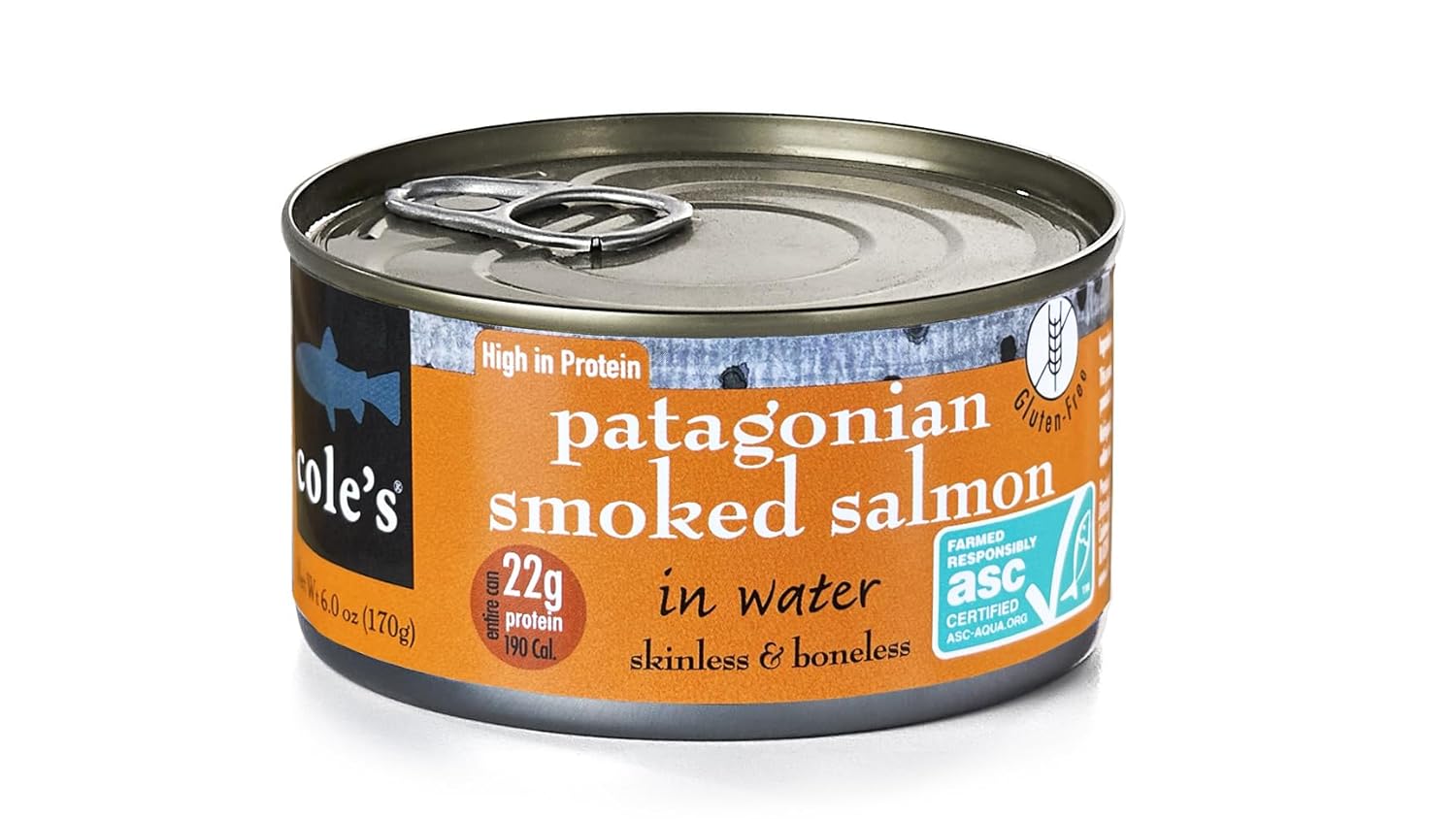 COLES – Patagonian Salmon in Water – Boneless | Skinless | Canned Salmon-Seafood Rich in Protein - 6.0 oz Each Container- 3 pk