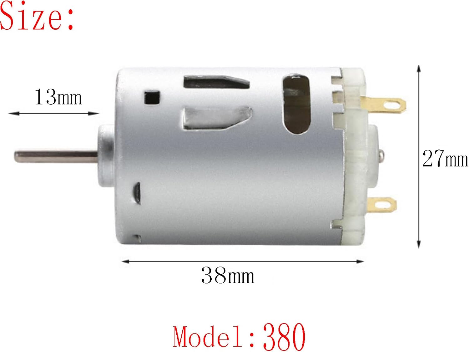 6-12V 10000RPM Mini DC Motor 380 High Torque Gear Motor for RC Boat Model Smart Cars DIY Toys - (2 PCS)