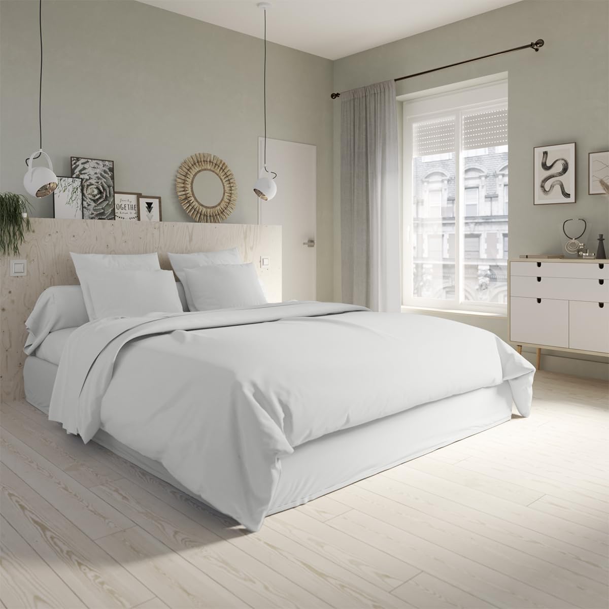 DODO - Housse de Couette 200x200cm - Studio - Gris Perle - 100% Coton
