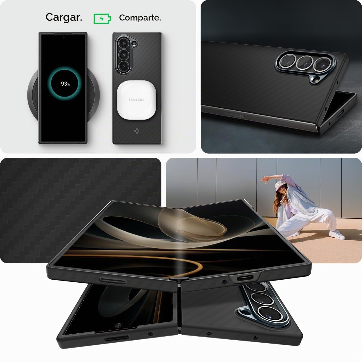 Spigen Funda Air Skin Aramid para Samsung Samsung Galaxy Z Fold 6 | Negro