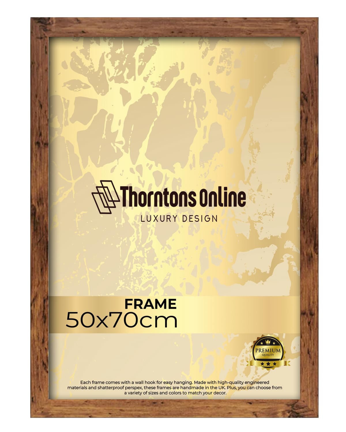 Poster Frame -Rustic 50x70cm mdf backing with both ways hanging hooks |Picture Photo frame 70x50cm |Acrylic front | Home & Office Decor