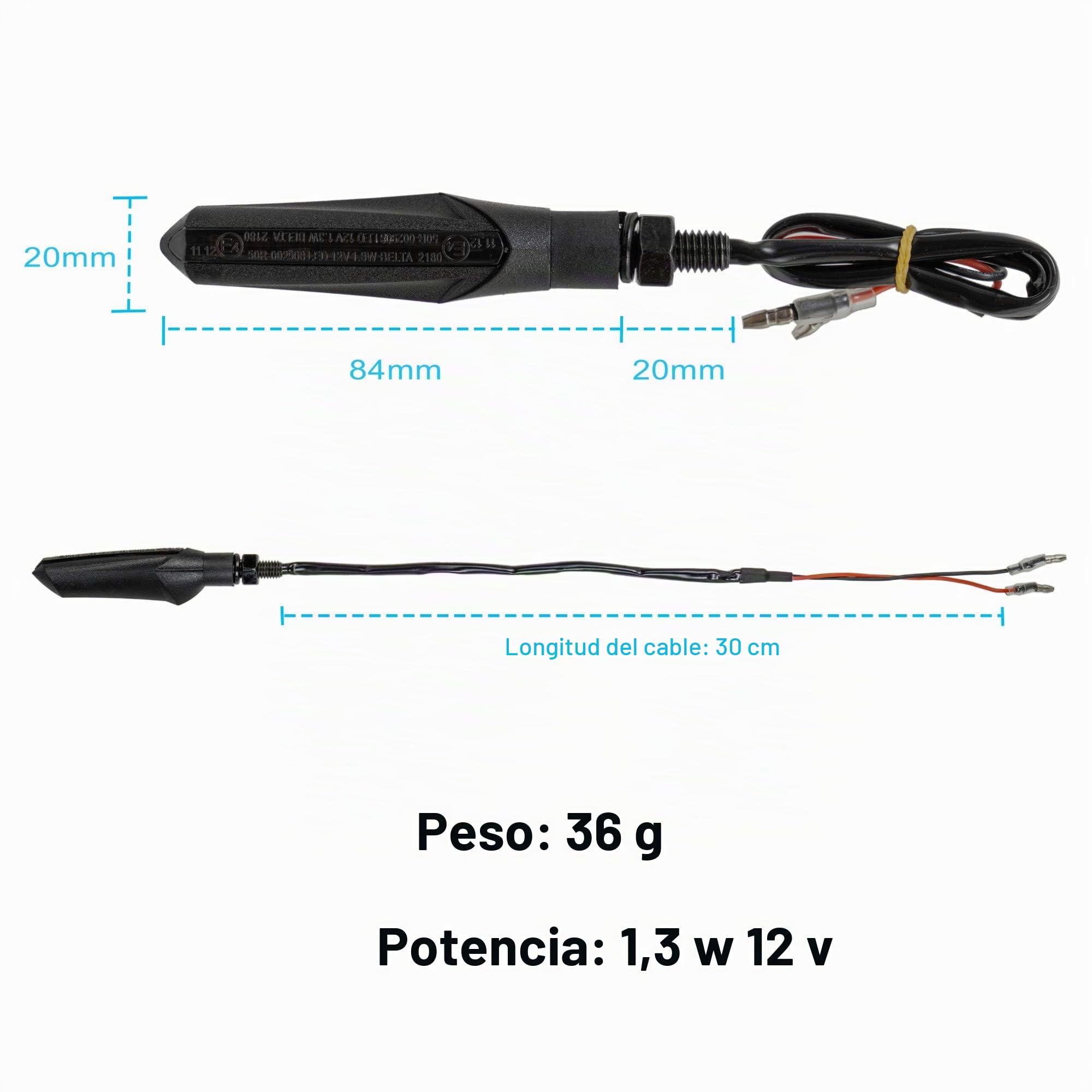 Simda Pro Intermitentes Led Moto Universales Intermitentes Moto 2 unidades (1 par) Homologados Luz Senal de Giro Indicator