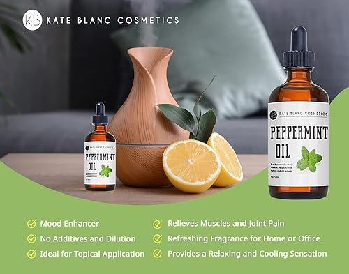 Miniatura 2 de Aceite esencial de eucalipto 100 puro 4 onzas para difusor y humidificador de Kate Blanc Grado terapéutico natural Perfecto para senos nasales
