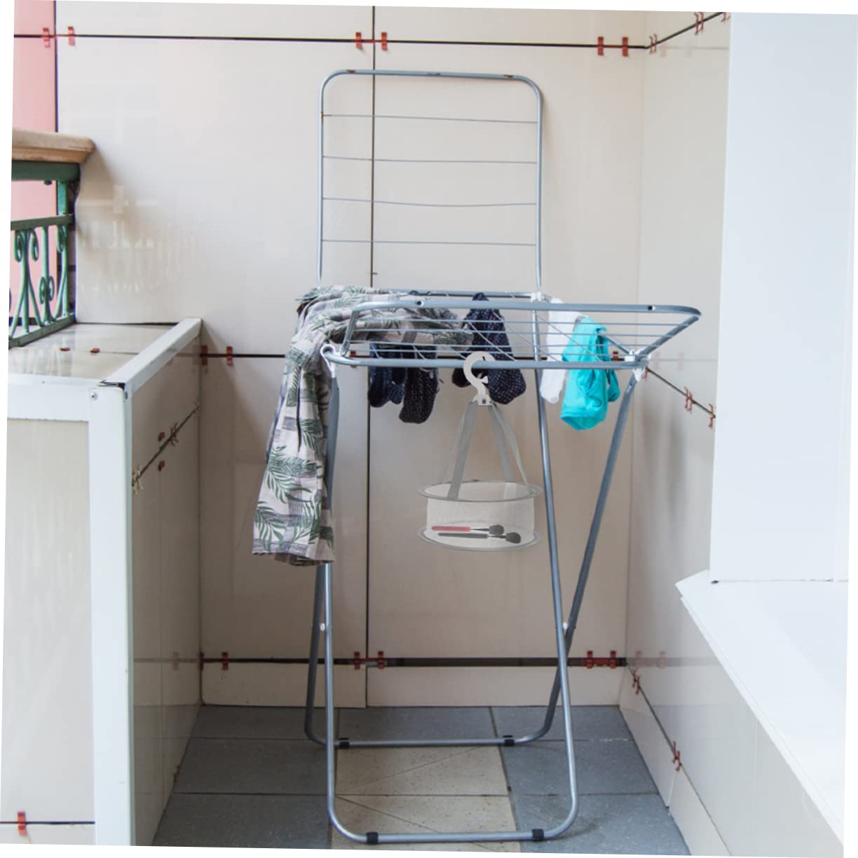 IWOWHERO Makeup Puff Drying Basket Hangable Drying Rack Skin-friendly Net for Makeup Brushes Sponges