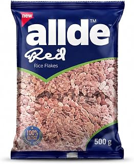 Allde Red Rice Flakes 500 g | Premium Red Aval (Poha) | Nutritious Flattened Red Rice for Breakfast, Snacks & Traditional South Indian Recipes | Hygienically Packed