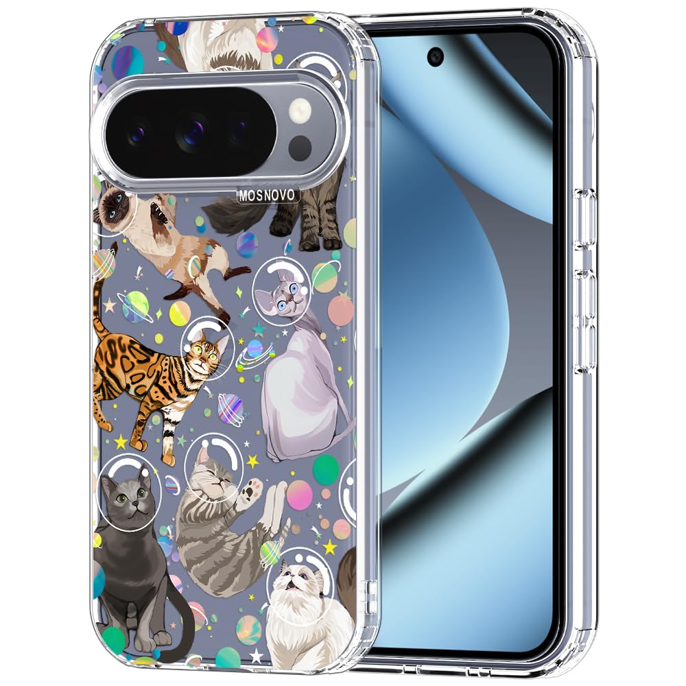 MOSNOVO Case for Google Pixel 9 & Pixel 9 Pro, [Buffertech 6.6ft Military-Grade Drop Protection] [Anti Peel Off Tech] Clear TPU Bumper Phone Case Cover Design - Great Wave — view 139