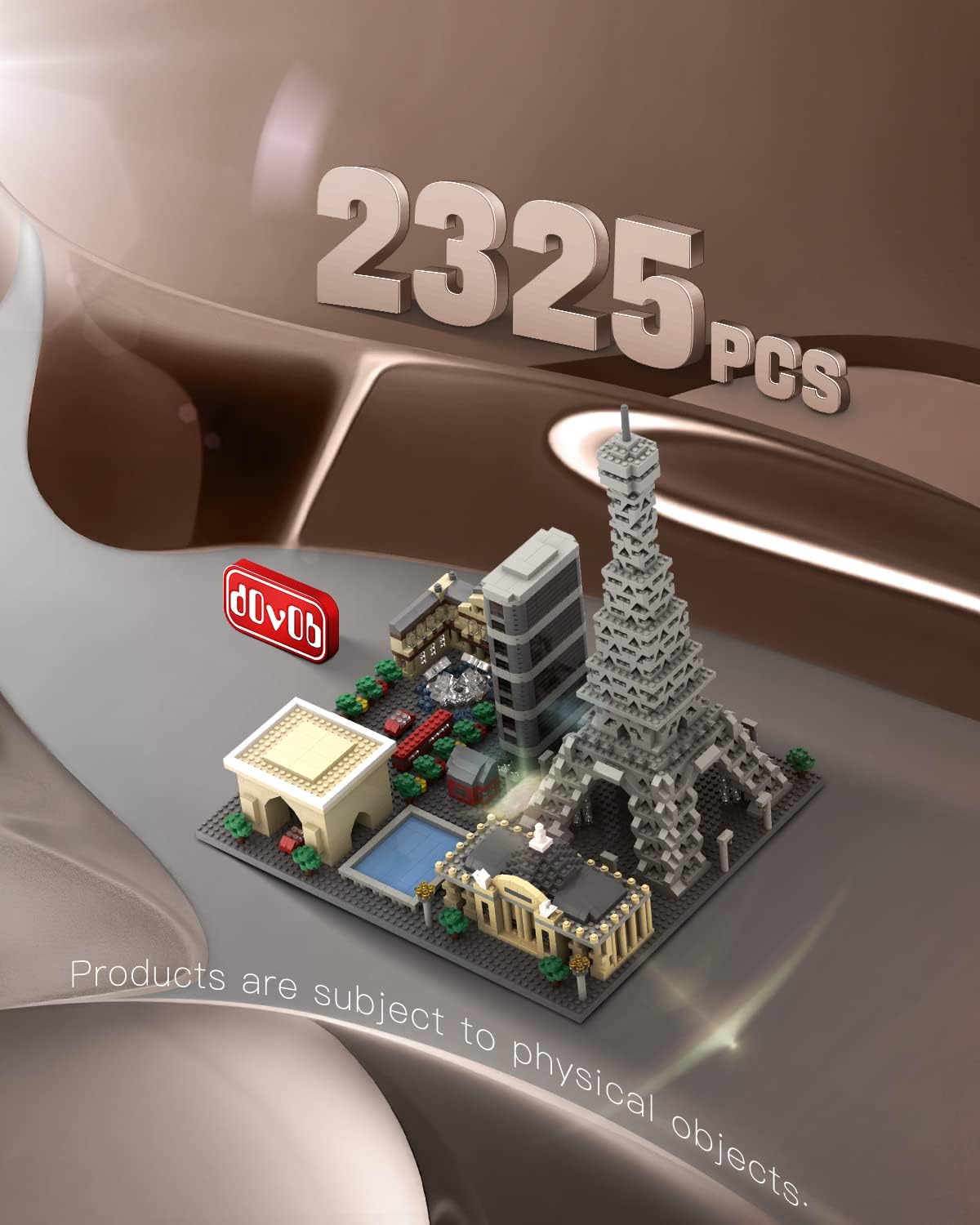 dOvOb Architecture Paris Skyline Micro Mini Blocks Building Set, 2324 Pieces Bricks,3D Puzzle Collection Model Kit, Office Home Decor as Gift for Adults or Kids