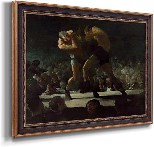 Miniatura 2 de Renditions Gallery Lienzo decorativo para pared, con marco de bronce y oro, decoración del hogar, club de boxeo por la noche, arte abstracto para