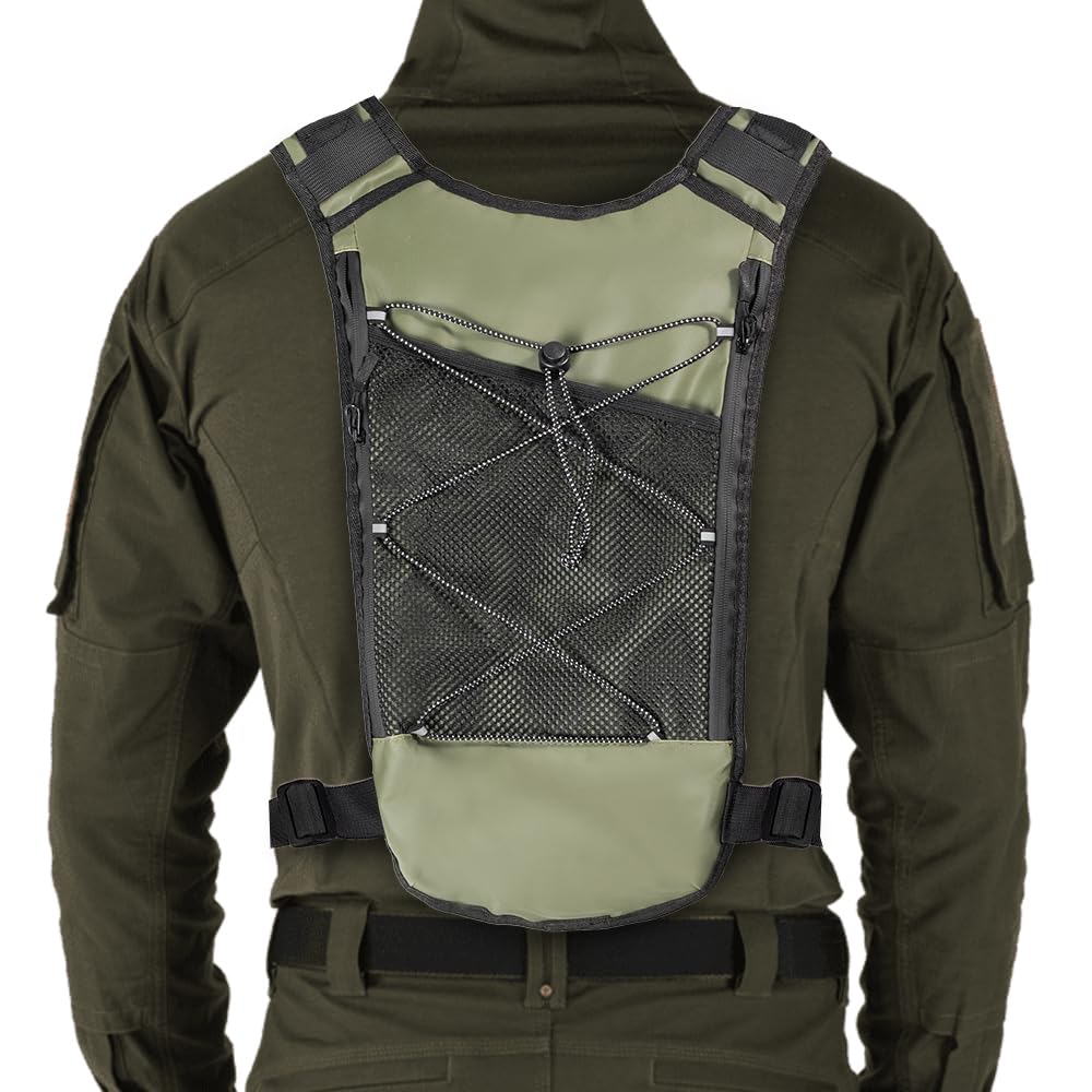Borsa da Petto per Uomo e Donna, Zaino Sportivo da Esterno, Marsupio da Viaggio Multitasche con Chiusura a Cerniera e Sistema Molle per Caccia all'Aperto, Escursionismo, Ciclismo, Arrampicata Tattica