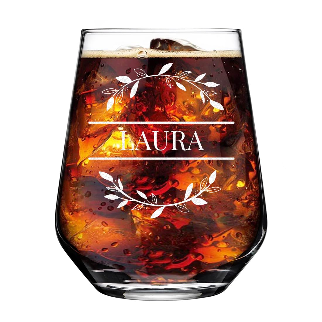 polar-effekt Wasser Trinkgläser 6er Set 425 ml mit personalisierter Gravur - bleifreie Trink-Becher aus Glas - Geschenk zum Muttertag - BPA-Frei