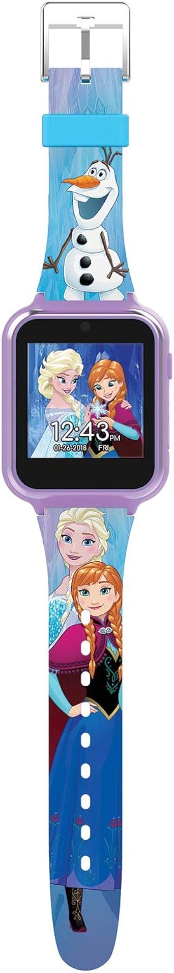 Amazon.com: Disney Frozen - Reloj inteligente con pantalla táctil, cámara  para selfies integrada, correa fácil de enganchar, reloj inteligente  morado, Azul y púrpura, : Juguetes y Juegos