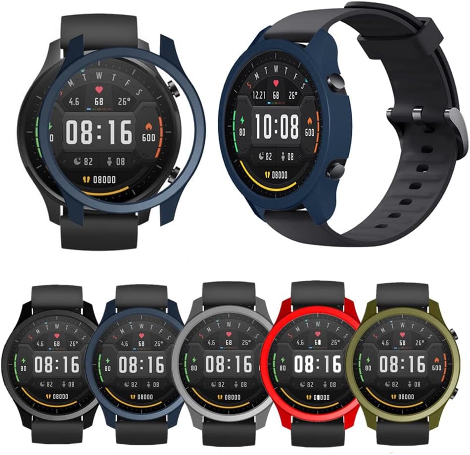 Senter (5 piezas) Funda de PC para Xiaomi Mi Watch Color Deportes Caso Duro PC Funda Protectora para Xiaomi Mi Watch Color Sports Smart Watch