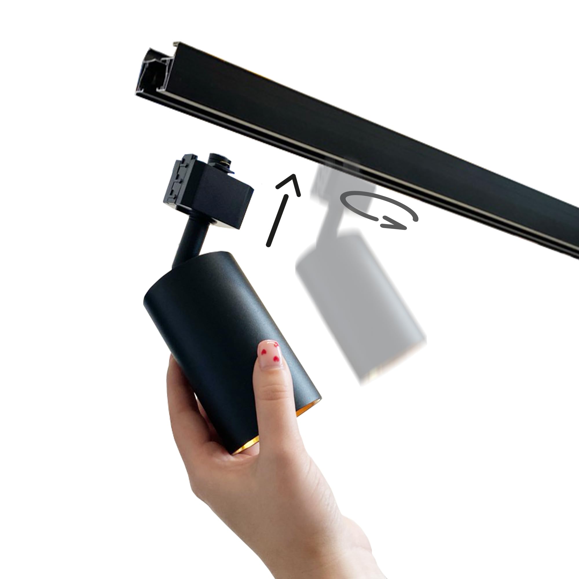 EDO - Sistema SEVA - Conector Flexible para Carril de Techo Negro - Extensión Flexible para Riel de Iluminación Monofásico - SEVA Flex Connector Black, IP20 Iluminación en Carril