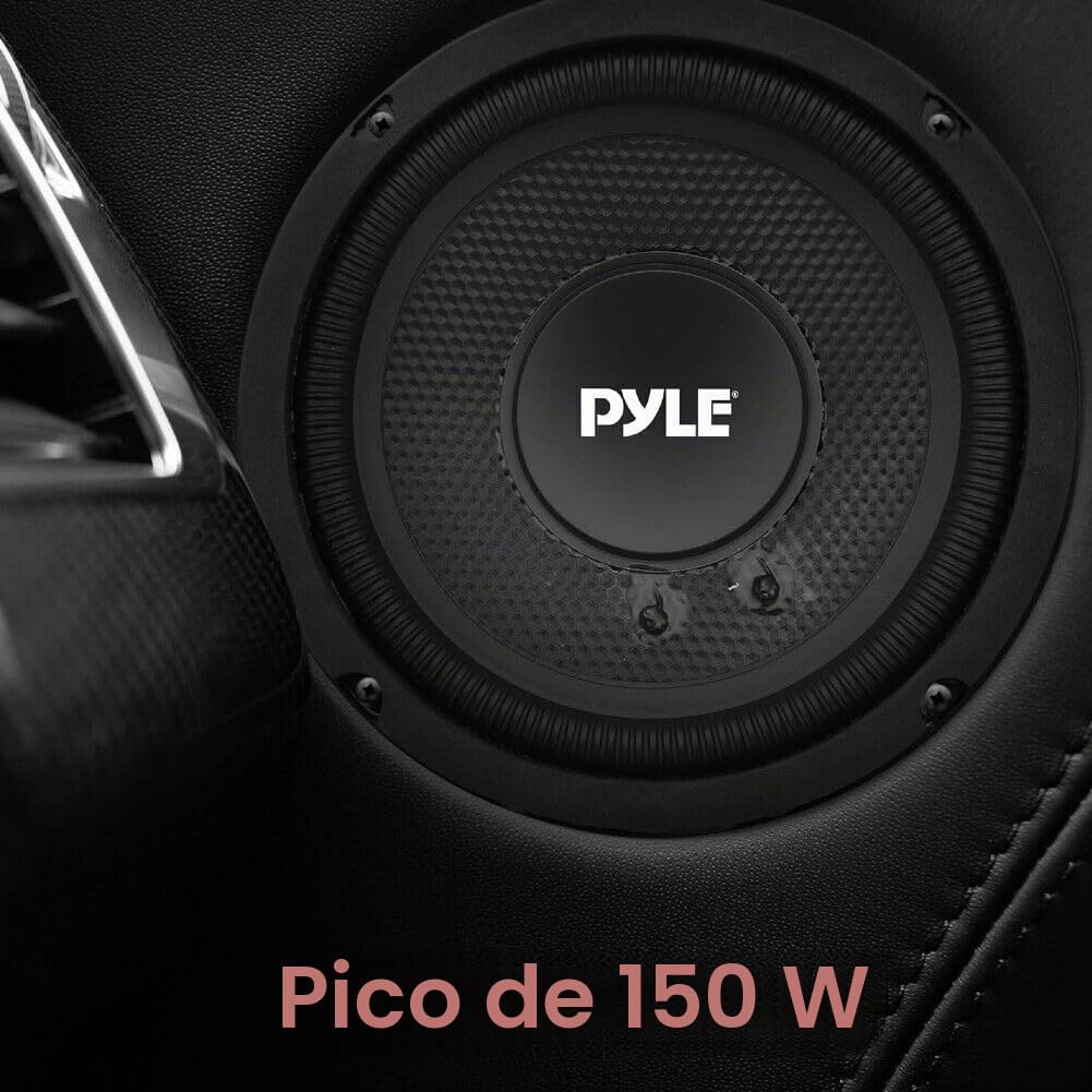 Kit Set para Pyle PLMW63 1 subwoofer 16,5 cm 165 mm 6,5" diámetro, 75 vatios rms 150 vatios máx, Bobina móvil Simple, impedancia 4 Ohm, 91 db, suspensión de Goma, Maletero de Coche, 1 Pieza