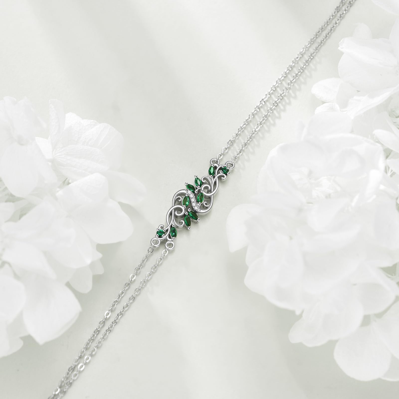 Vadmans Fußkettchen mit bösem Blick Sterling Silber Blumenrebe Fußkettchen Schutzschmuck für Frauen und Freundin