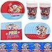 Set di stoviglie per Feste, Decorazioni di Compleanno per Bambini, New Paw Patrol Party Supplies Compleanno Bambini Compleanno Completo Paw Patrol Decorazioni per 10 Ospiti