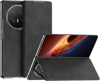 Smartphone Flip Cover for Honor Magic V6 Case,Premium Suede Leather Flip Cover with Hard PC Back, with Magnetic Closure & Kickstand Slim Lightweight Folio Case for Magic V6Black