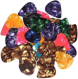 30pcs Celluloid Guitar Picks Plectrums, Assorted Random Colors, 0.46mm 0.71mm 0.96mm for Acoustic Electric Guitar Ukulele(0.46mm)