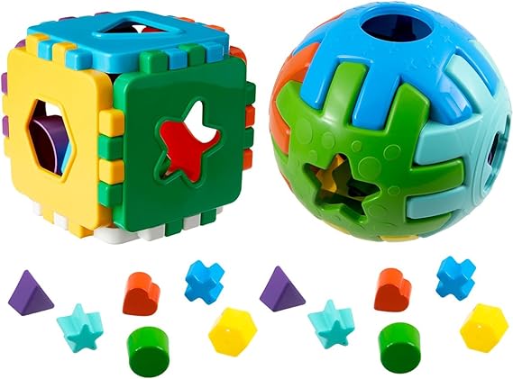 Kit Educativo com Cubo e Bola Didáticos Bebês 1 Ano Estimula Desenvolvimento Infantil Menor preço em Kit Educativo com Cubo e Bola Didáticos Bebês 1 Ano Estimula Desenvolvimento Infantil