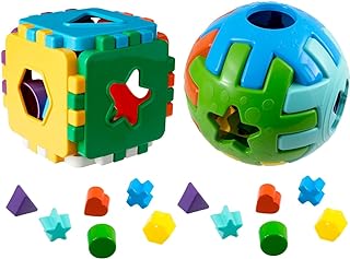 Kit Educativo com Cubo e Bola Didáticos Bebês 1 Ano Estimula Desenvolvimento Infantil