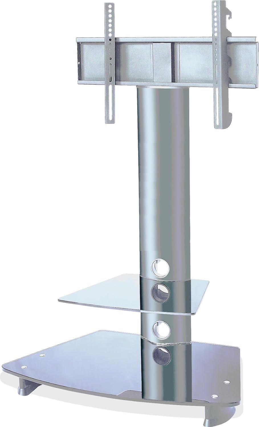 Starplatinum テレビスタンド Tvタワースタンド 26 46インチ対応 クリア シルバー 高品質の人気