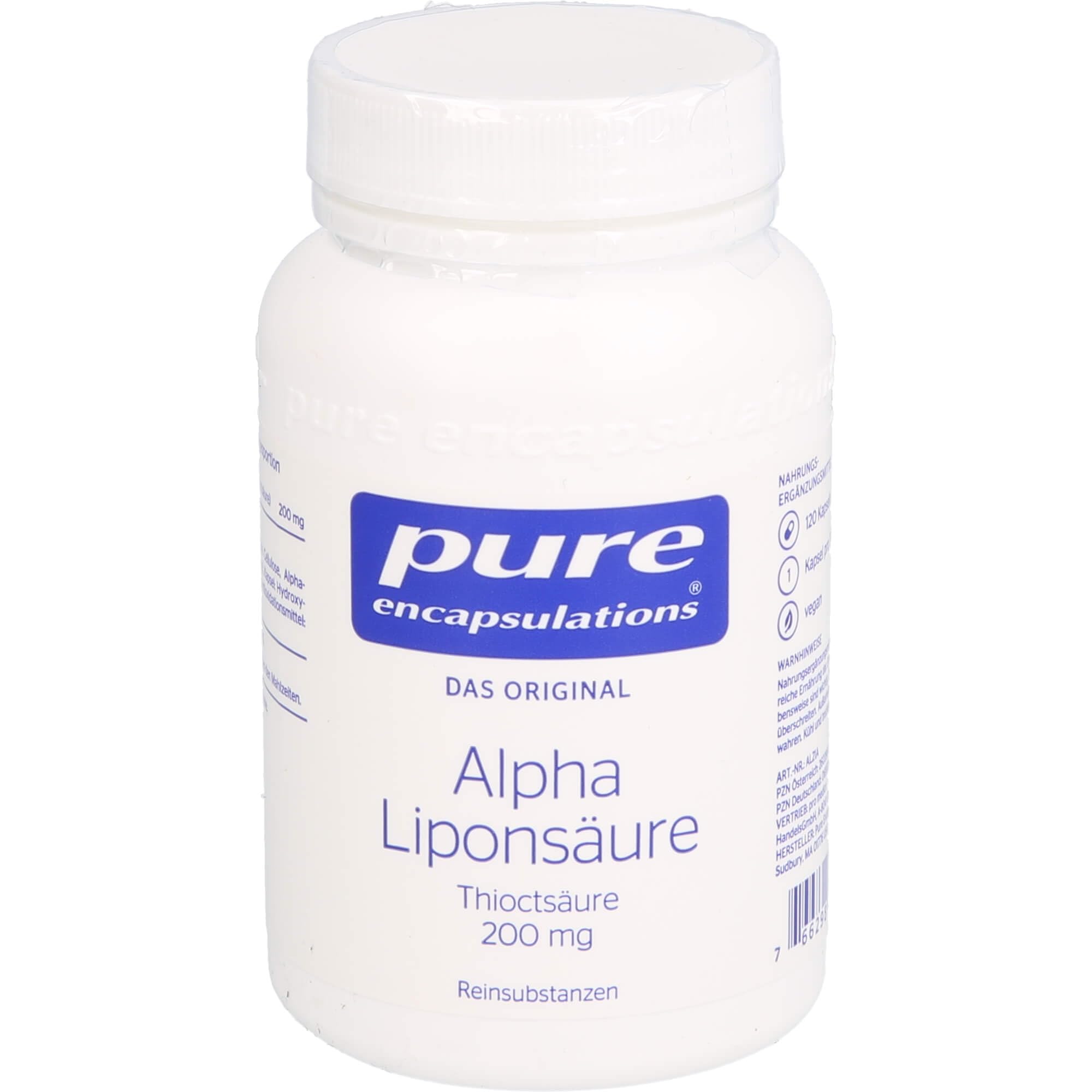 Pure Encapsulations - Alpha Liponsäure - 200mg Thioctsäure - Nahrungsergänzungsmittel - 120 Kapseln