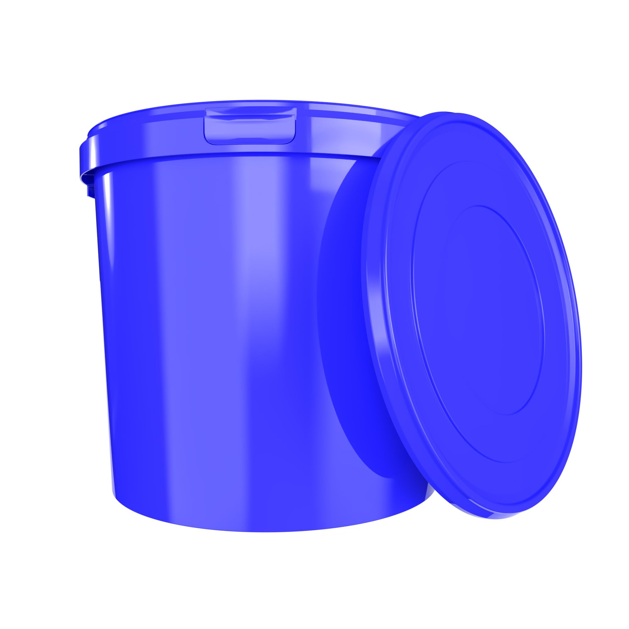 Fixedbyu Blue Round Plastic Bucket 10L Airtight Food-Safe With Handle And Lid
