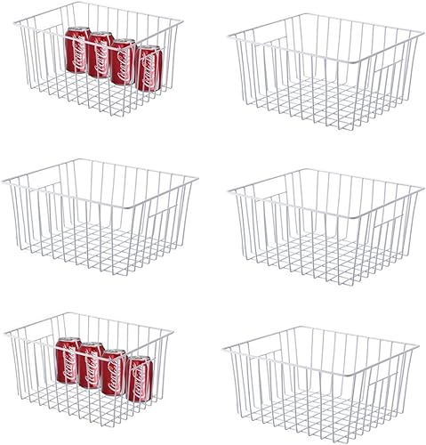 Cestas organizadoras de congelador, cubos de almacenamiento de alambre de metal para cocina, despensa, divisores de contenedores para el hogar con