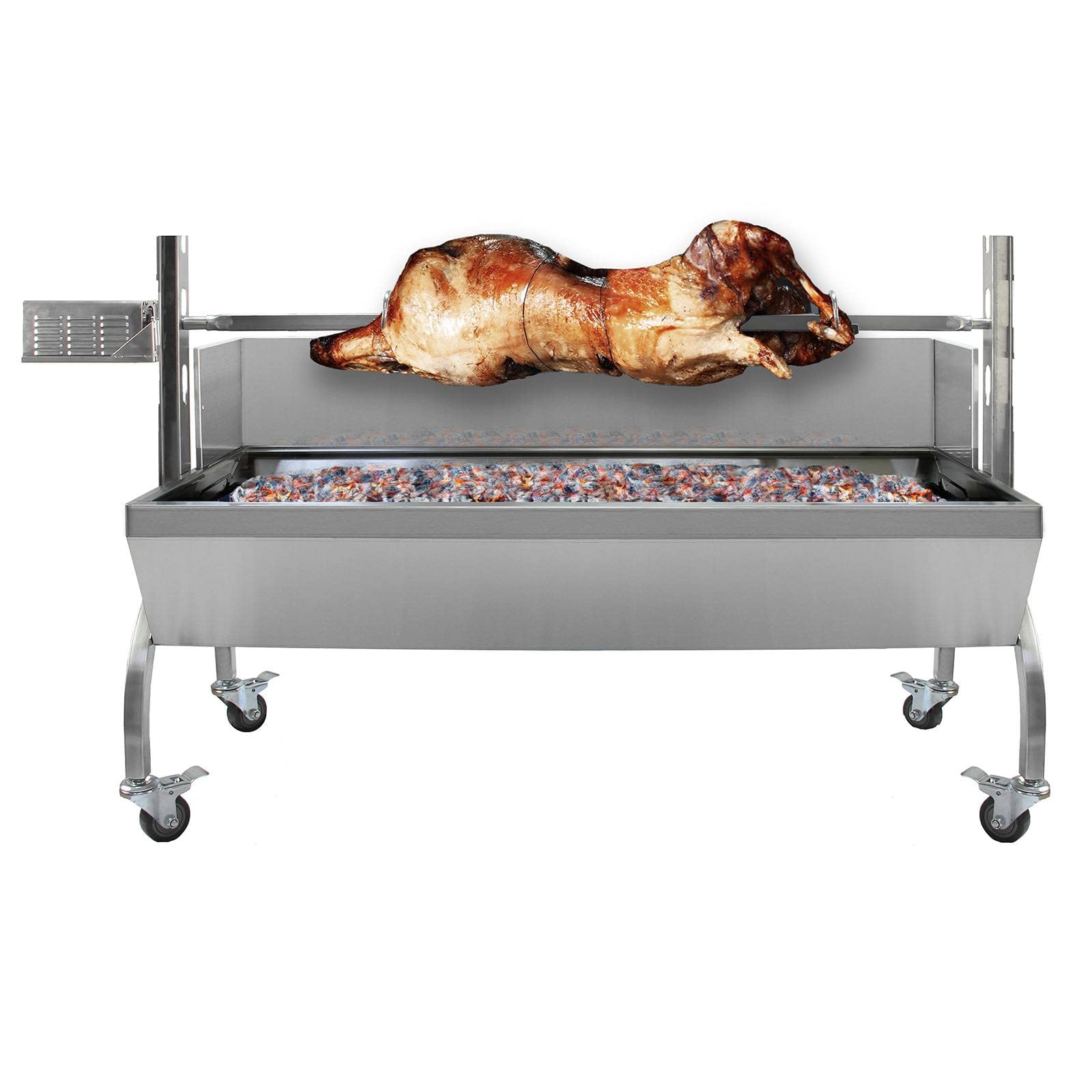 KuKoo Macchina dell'arrosto del maiale 90kg/girarrosto della carne arrosto dello spiedo/acciaio inossidabile & parabrezza