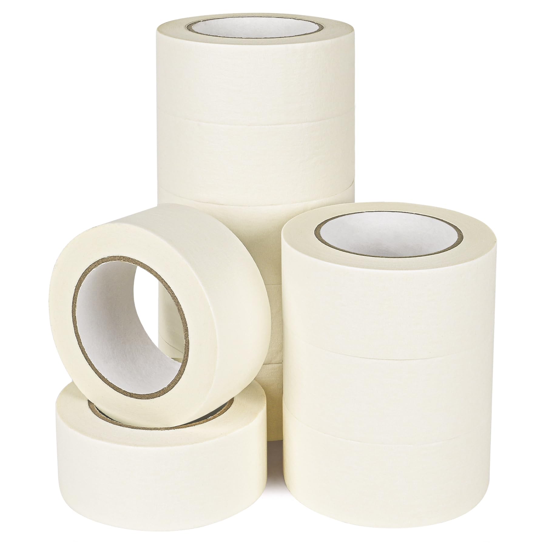 ToLanbbt Masking Tapes Bulk 2 Inch 10 Packs White Painters Drafting General Using Tapes for Painting, Craft Art, Label, Packing, Office, School, Home,
