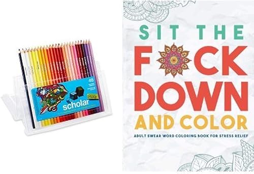 Sit La F ck Down y color Adulto Jurar palabra libro para colorear para alivio del estrés y Prismacolor Académico lápices de colores, 48unidades),