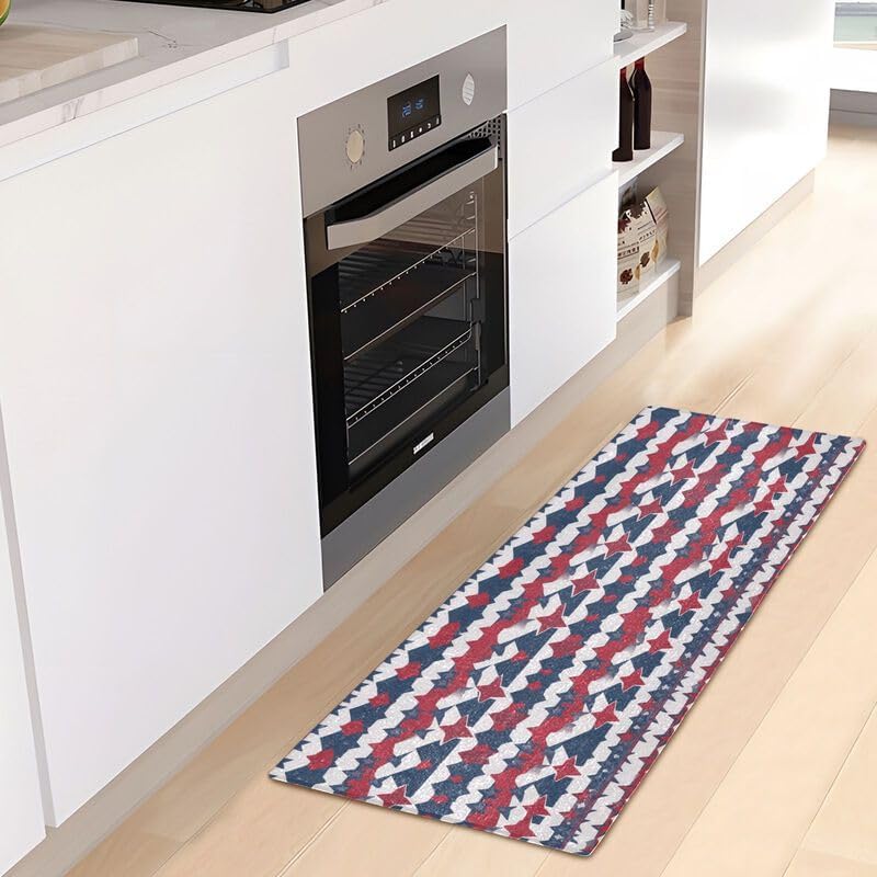 Miniatura 6 de America Flag Stars Stripes Non Slip Mat Machine Washable Entrance Rug Comfort Rugs for Kitchen,Floor,Office,Sink,Laundry