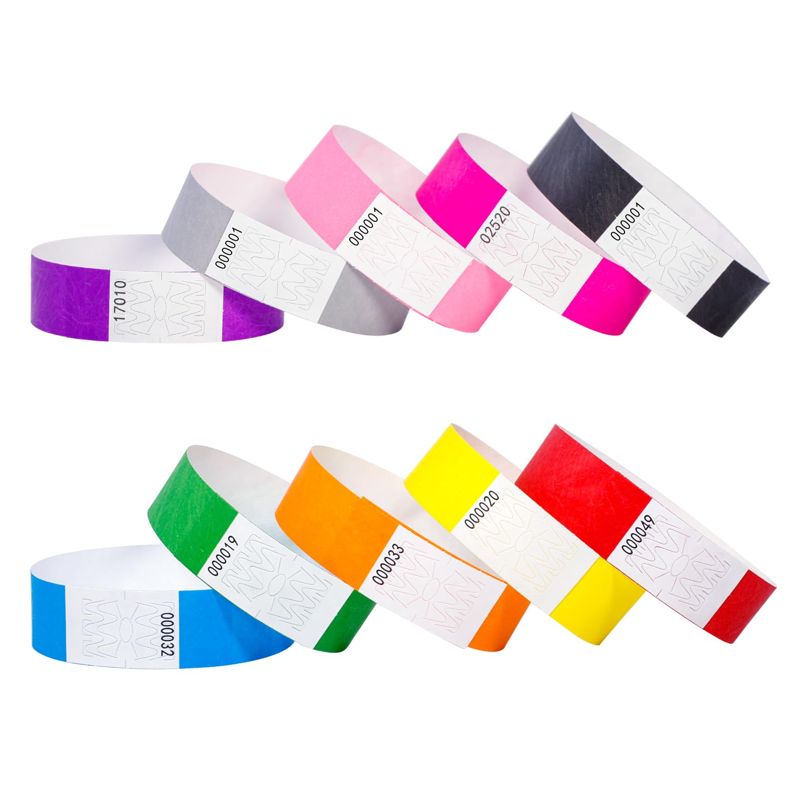 500 Pièces Bracelets D'Identification, Bracelets En Papier Pour Événements, Bracelets D'Entrée, Imperméables Bracelet D'Identification, Pour Événements, Soirées, Festivals Et Voyages (25x1,9cm