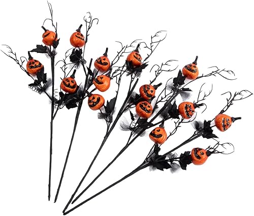 Miniatura 10 de Laelfe 6 tallos de eucalipto artificiales negros, ramas de hojas de eucalipto artificiales negras de 14 pulgadas, tallos de eucalipto negro falso