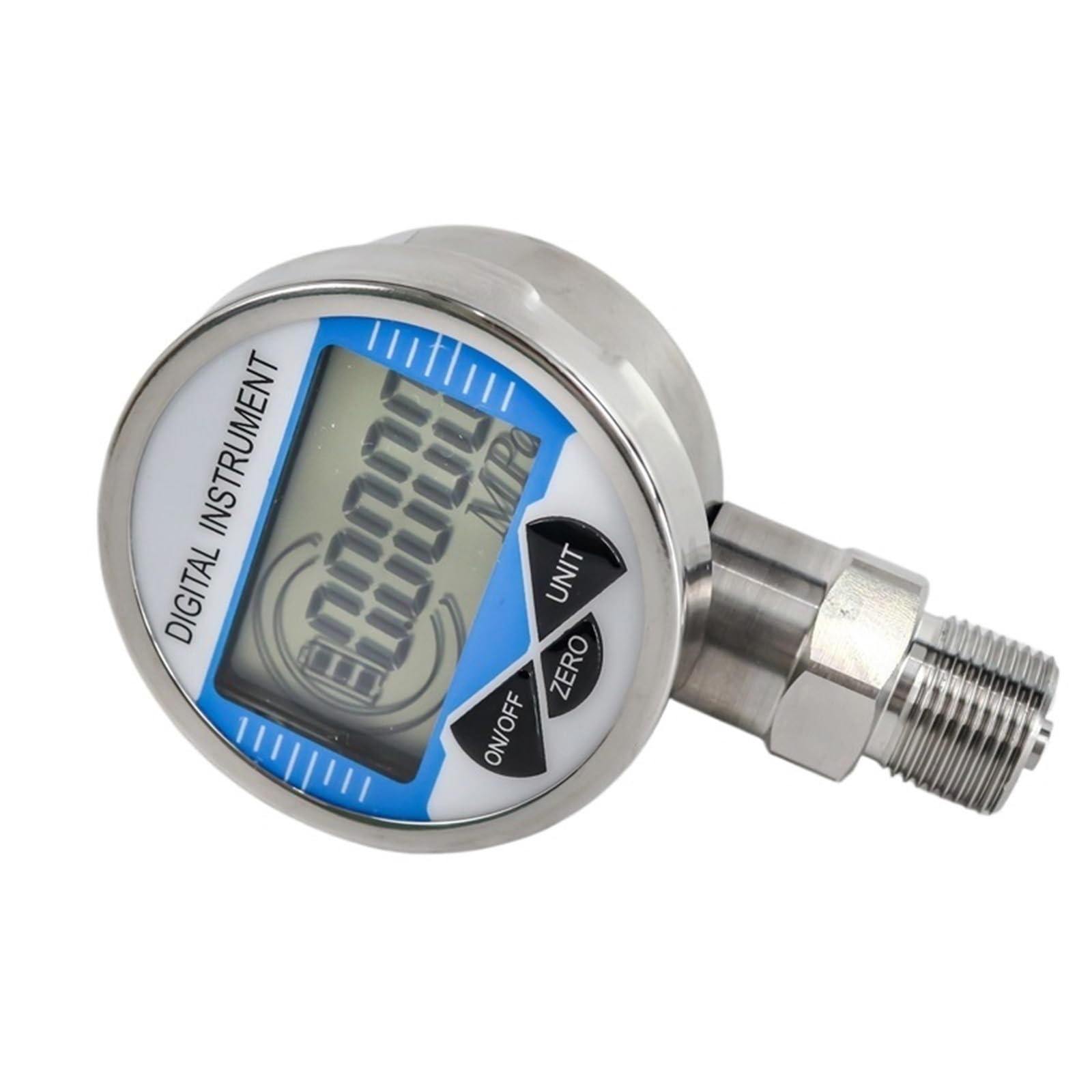 Manómetro digital, Precisión Digital pantalla de alta precisión presión positiva y negativa manómetro vacío 60mpa M20 * 1,5 NPT1/2(60mm,0-1.6Mpa)