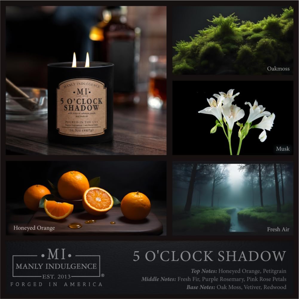 5 O'Clock Shadow Black Soy Blend Scented Jar Candle