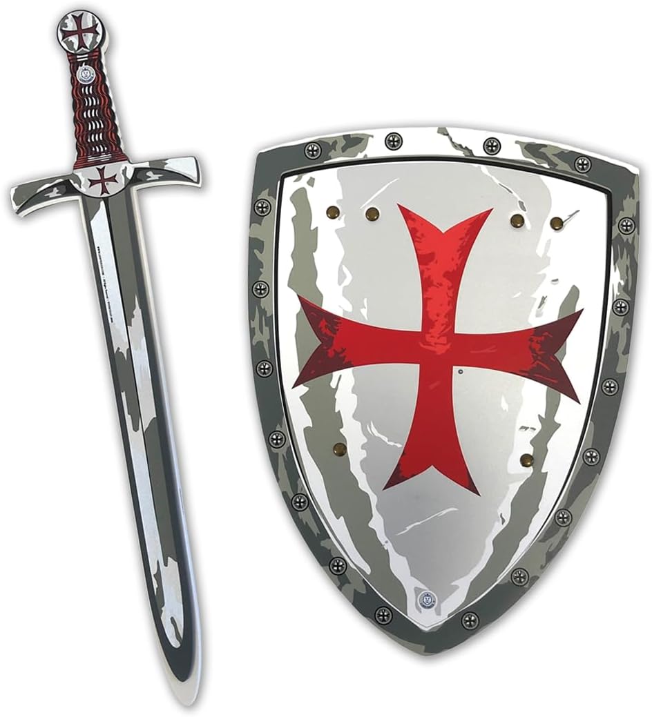 Liontouch - Maltese Templar Crusader Toy Sword & Shield - For Children Aged 3-8 Years | Medieval Foam Set with Classic Red Cross Motif | Safe Accessory for Fancy Dress