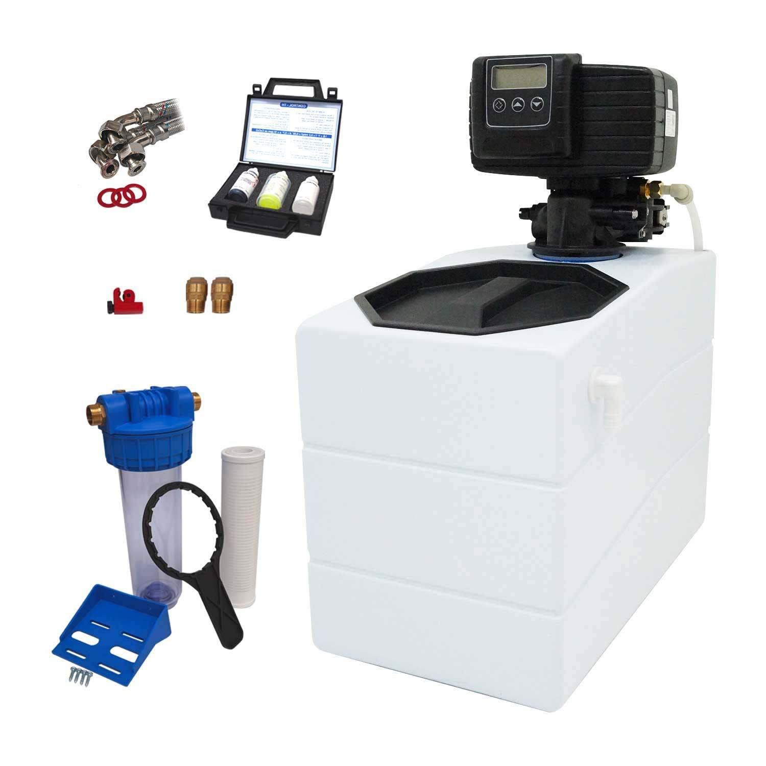 Descalcificador 4l Fleck 5600 Sxt Volumétrico Con Kit De Instalación Descalcificador De Agua Domestico