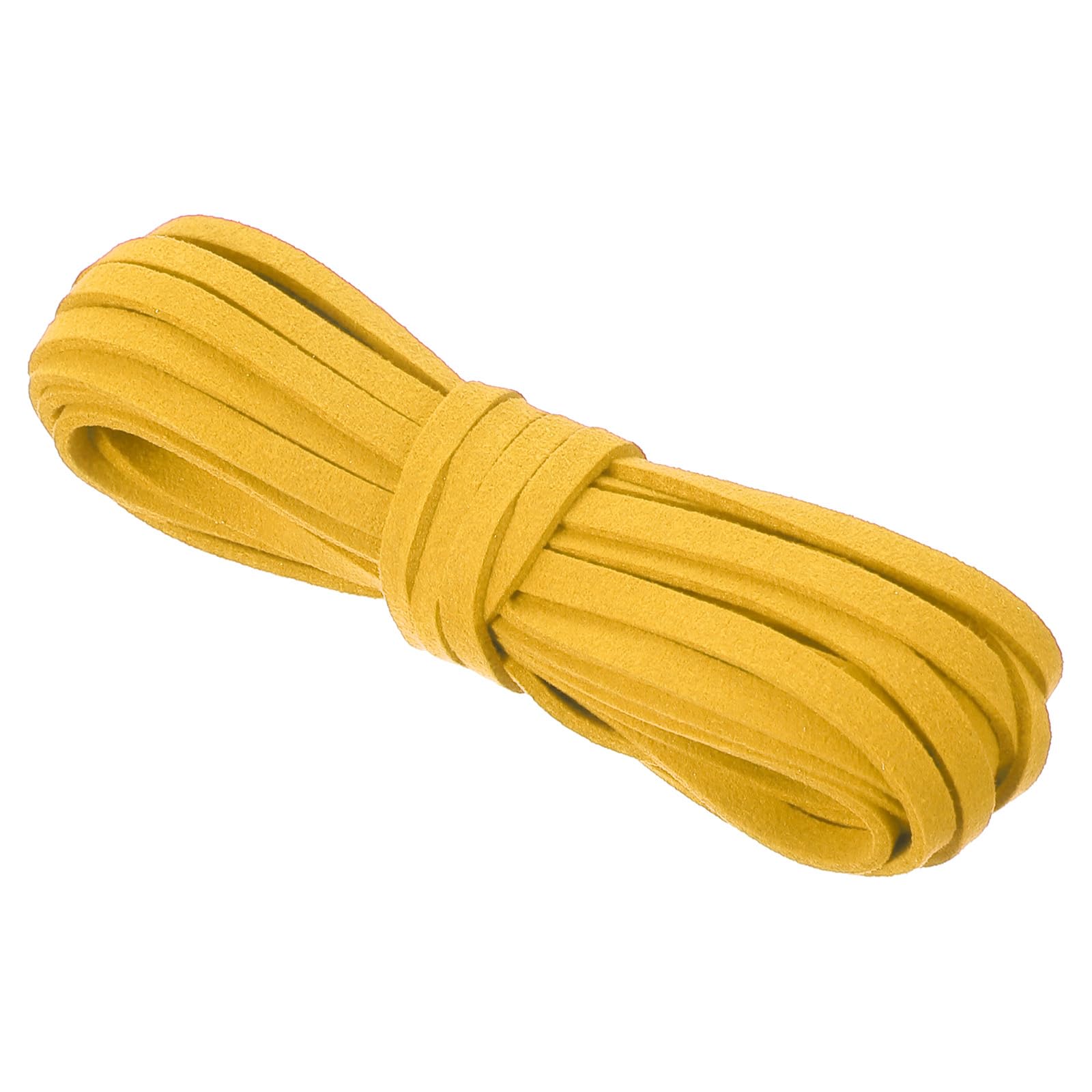 PATIKIL 5.5 Yards x 5mm Faux Suede Leather Cord, Leather Lace String for Bracelet Necklace Beading Making DIY Crafts, Golden