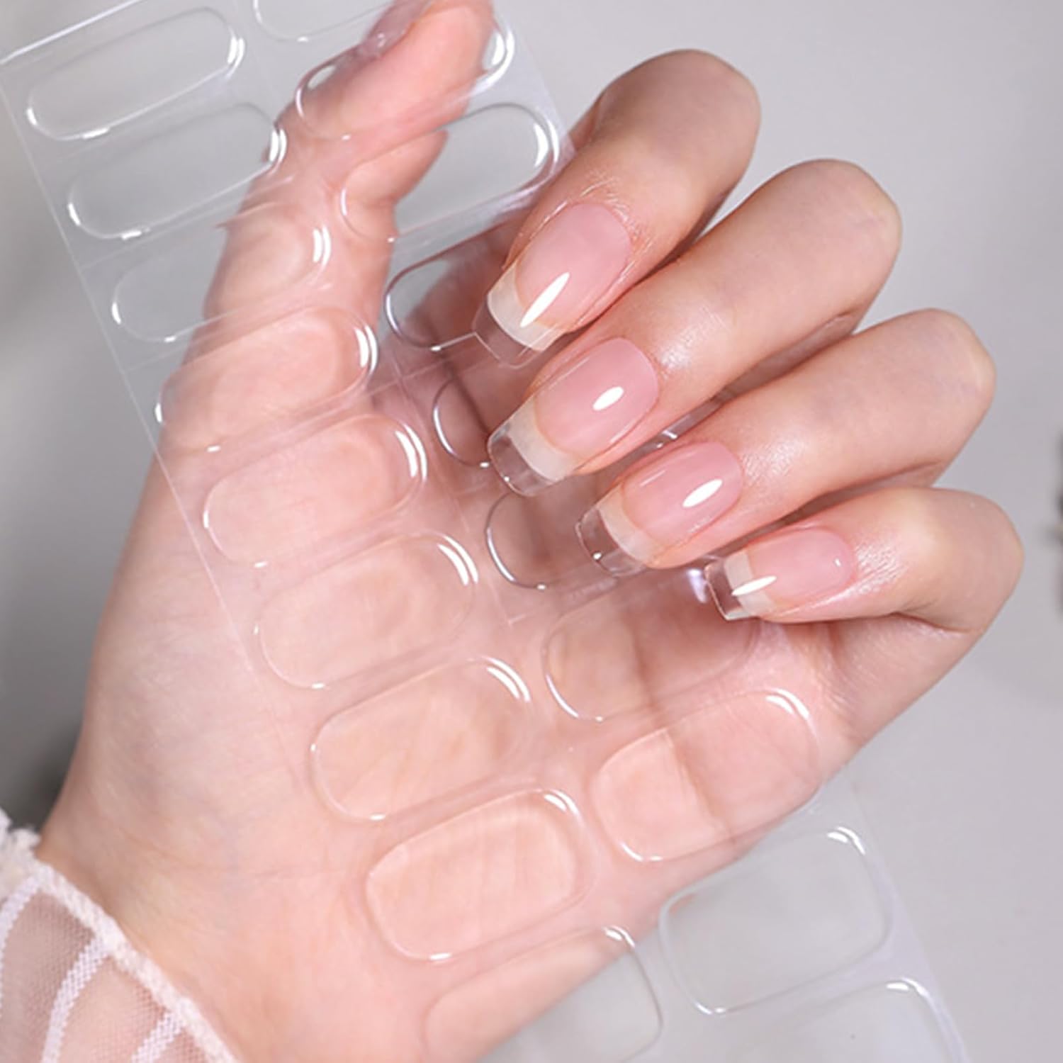 Semi Cured Gel Nail Polish Strips Gel Nail Stickers, 20 Stickers Nail