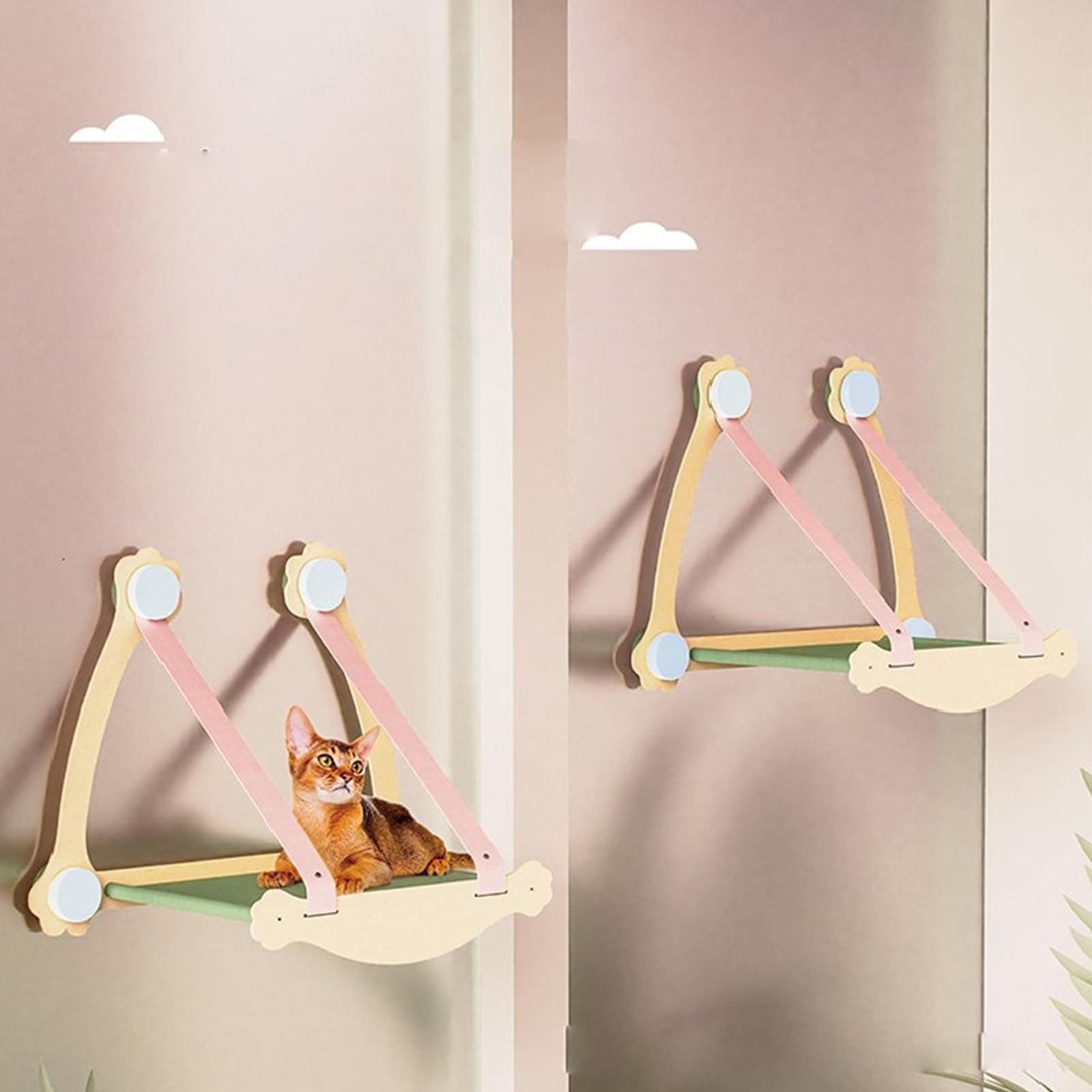Percha para Ventana De Gato, Ventosas para Asiento De Ventana, Hamaca para Gato Que Ahorra Espacio, Asiento De Descanso para Mascotas, Estantes De Seguridad para Gatos, Hamaca para Gatos