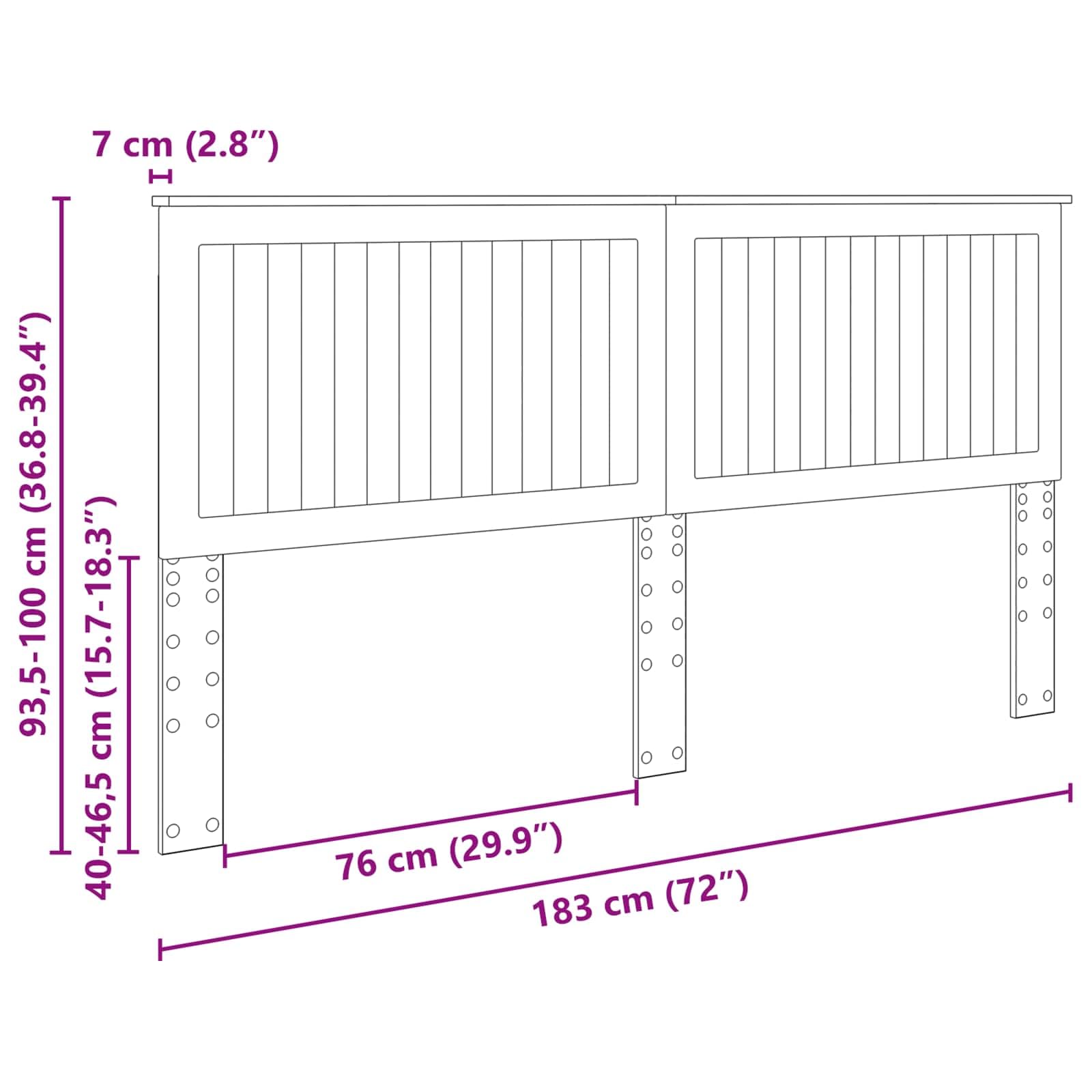 vidaXL Cabecero con cabecera Roble Sonoma 180 cm Madera contrachapada, Accesorios Elegantes para el Dormitorio, Decorativos Modernos, Zona de Descanso Comfy, diseño contemporáneo
