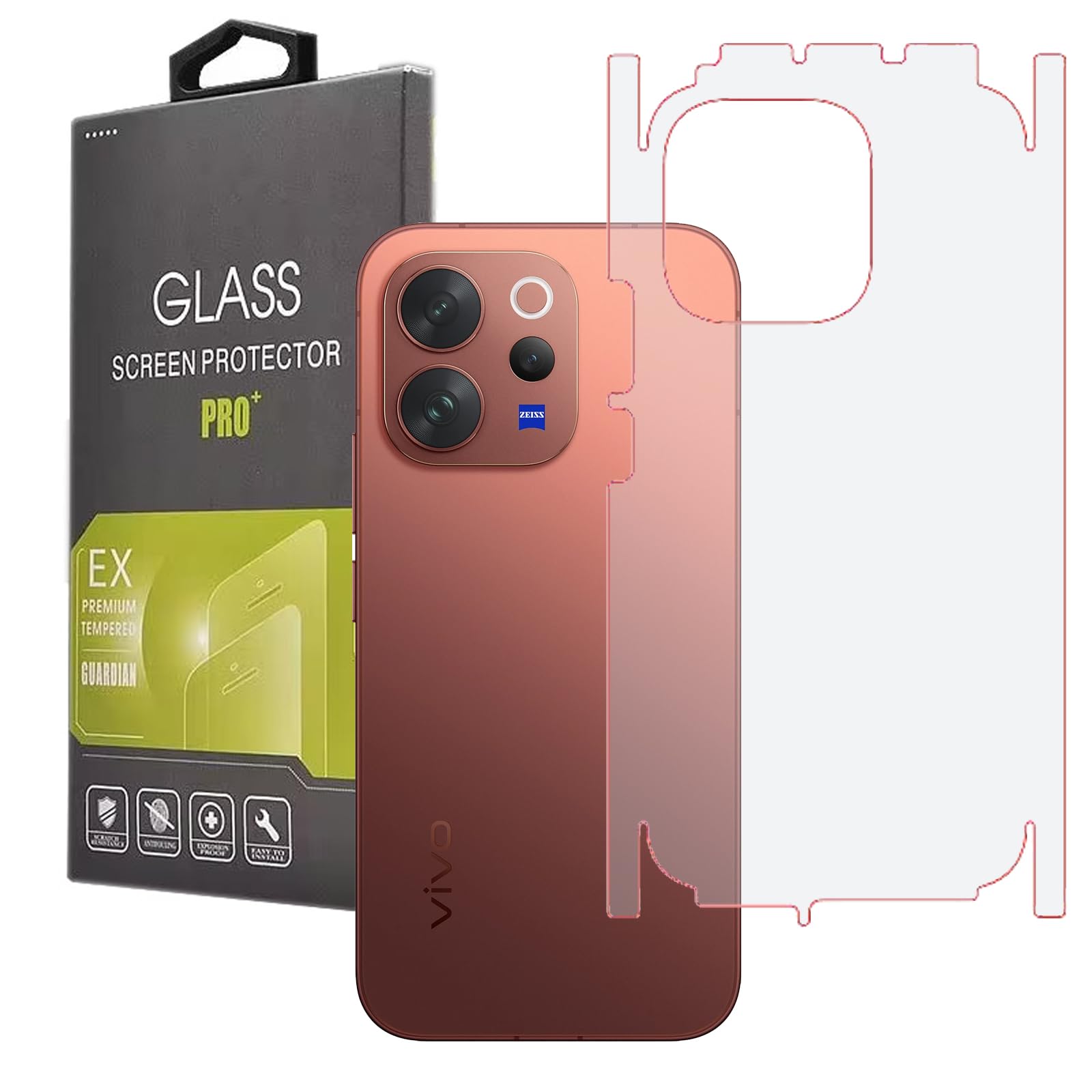 Combatible for Vivo V70 | V70 Elite Back Screen Guard Protector | HD Clear Back Protection Film | Scratch Resistant | Bubble Free Installation | Ultra Thin (Matte 360)-image-44
