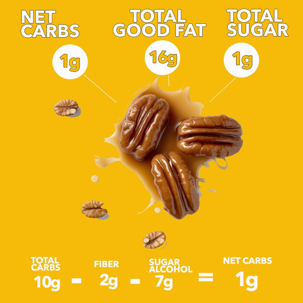 School Yard Snacks Keto Maple Candied Nuts Snack - Vegan Diabetic Healthy Pecan Nut Mix - 1 Net Carb Per Serving, Zero Sugar Added - Keto Snacks & Low Carb Food (6.5 oz - 2 Count)