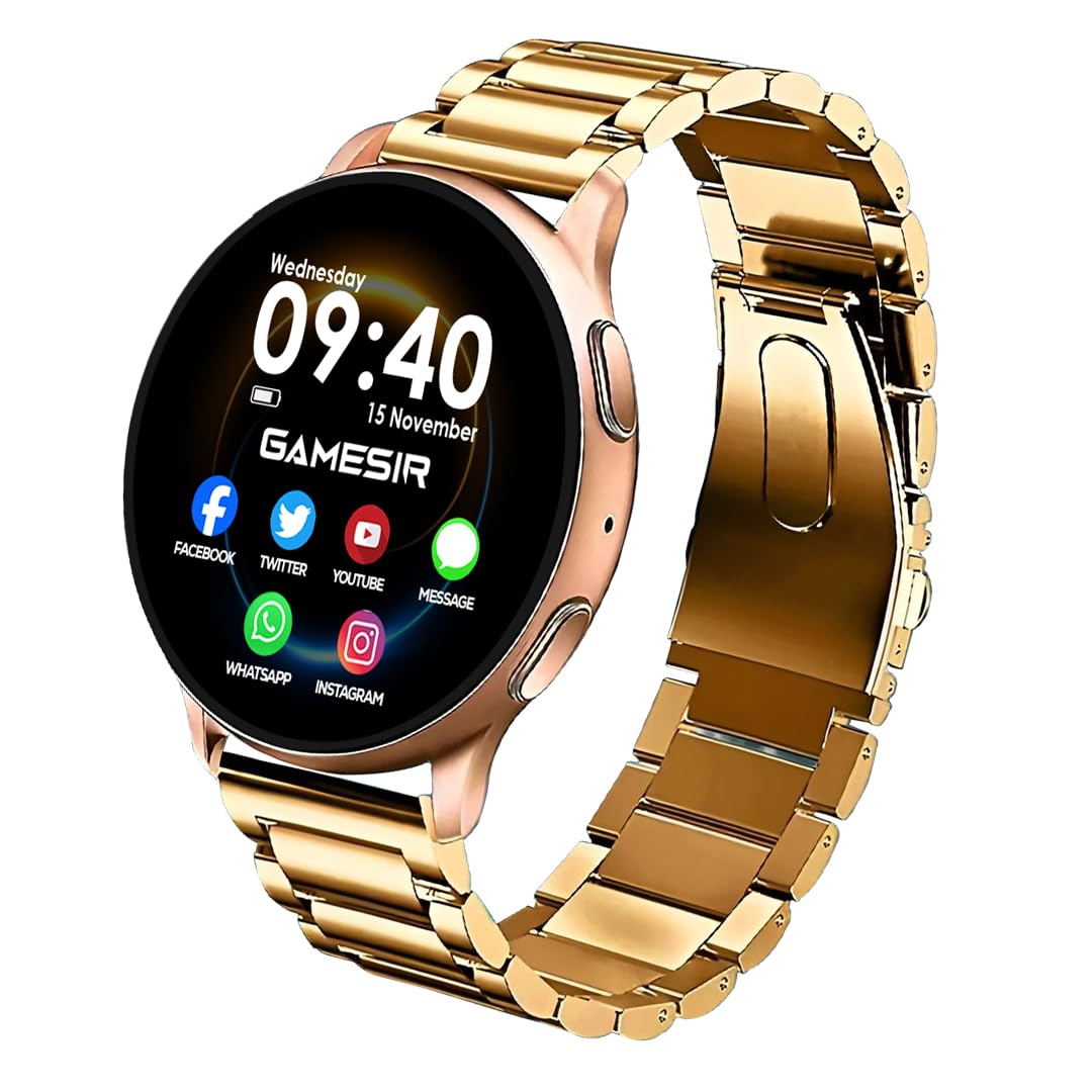 GameSir Active 5 Smart Watch AMOLED Display 1.3" Screen, 360 * 360 Resolution, IP68 Waterproof with Multiple Watch Faces Bluetooth Calling Round Dial Smartwatch for Men & Women (Metal-Gold)-image-10