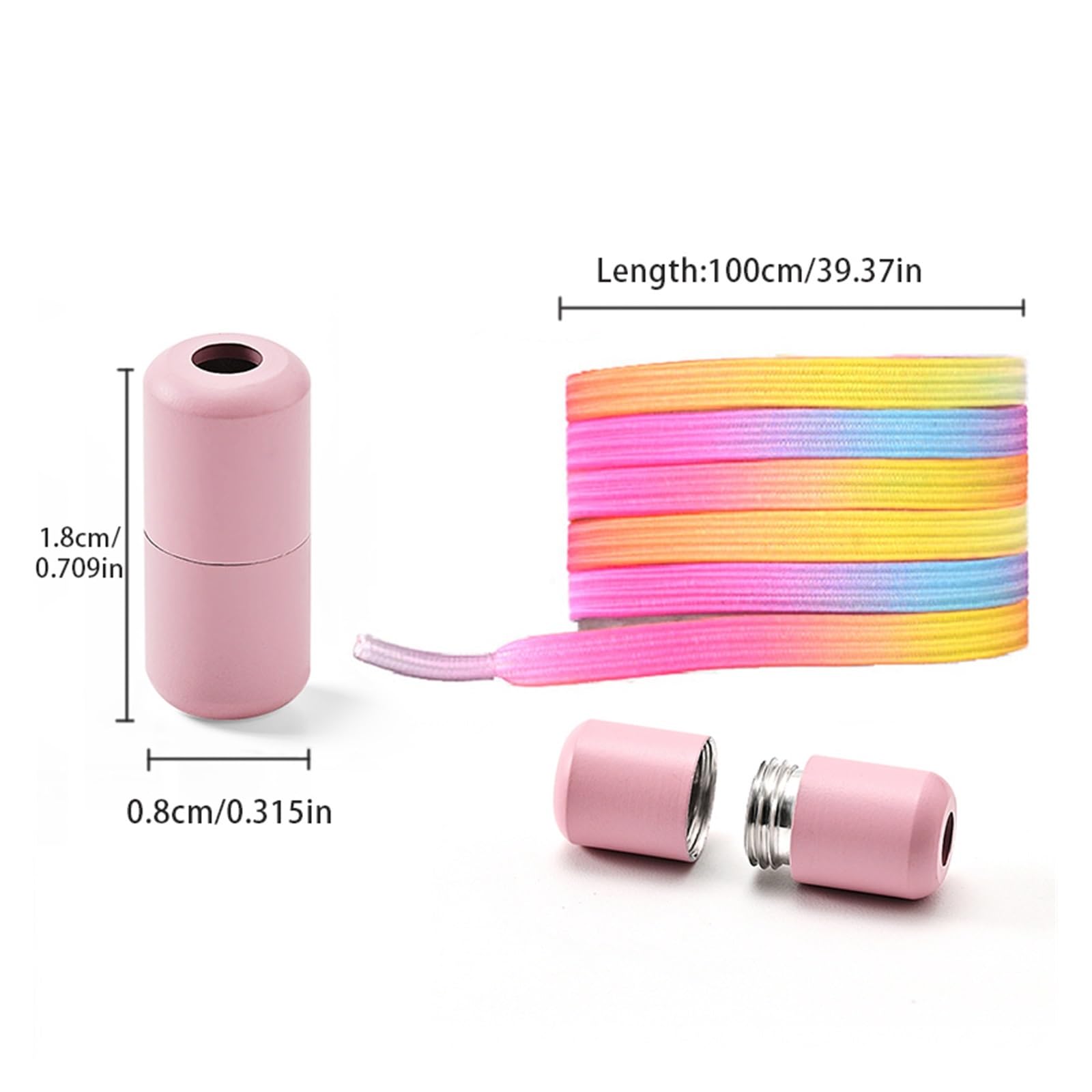 HEAGER Schuhe, Flexible Schuhe, Schnürsenkel ohne Binden, Bunte Schnalle, Schnürsenkel, Perlen, hell, bunt, ohne Binden, elastische Schnürsenkel, Sneaker, Kinder, Erwachsene(Roze)