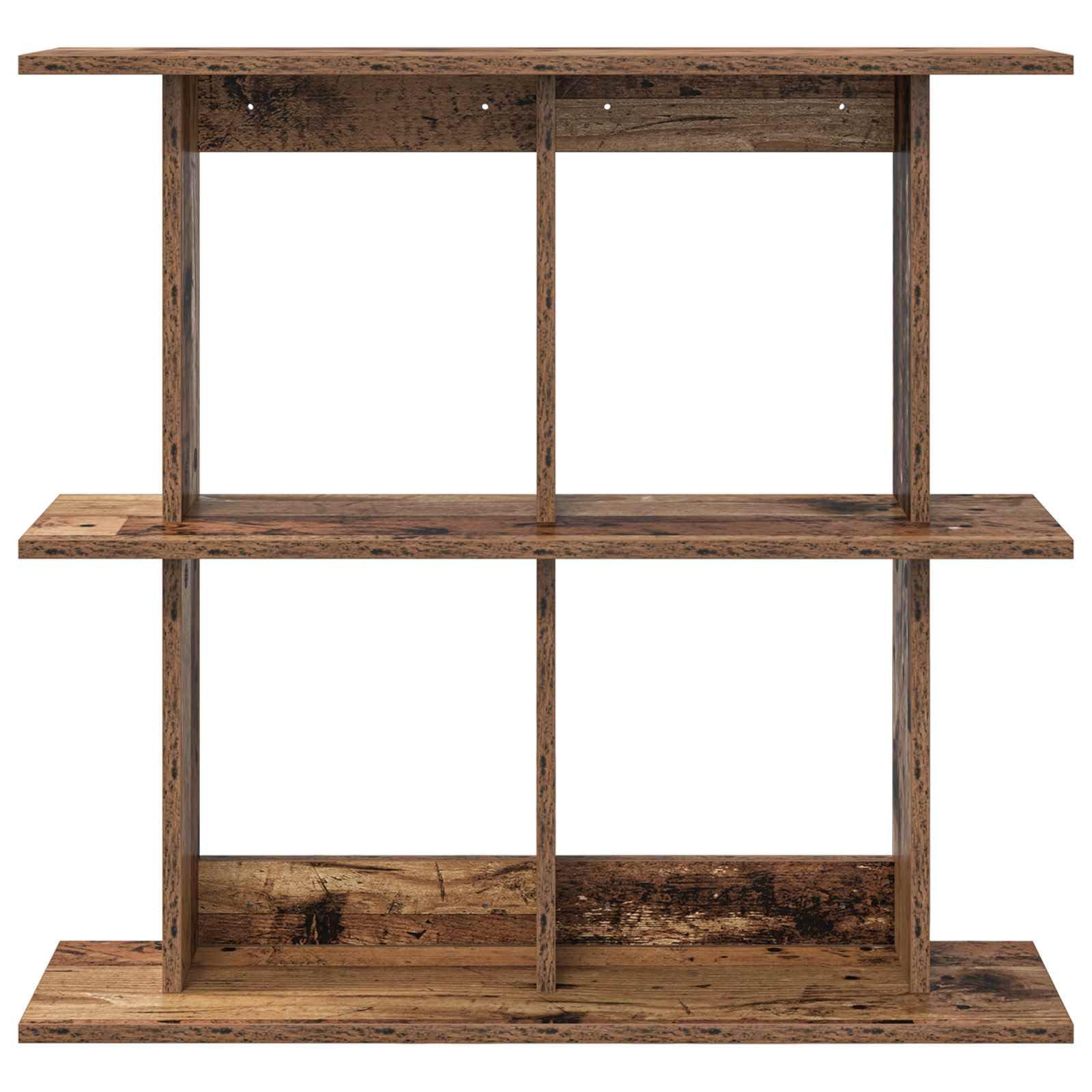 Wandregal aus Holzwerkstoff Altholz 80 x 20 x 75 cm für Wohnzimmer Büro, hängeregal schweberegal bücherregal Wandhalterung, platzsparende Aufbewahrung für Deko